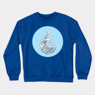 Blue Mana Symbol in a Japanese Traditional Style- for fans of Magic the Gathering Crewneck Sweatshirt